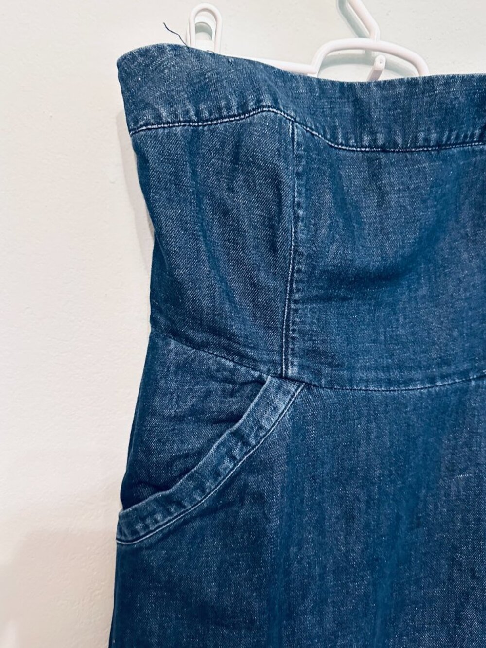 Anthropologie Holding Horses Strapless Denim A-Line Dress WITH POCKETS! - Picture 8 of 9